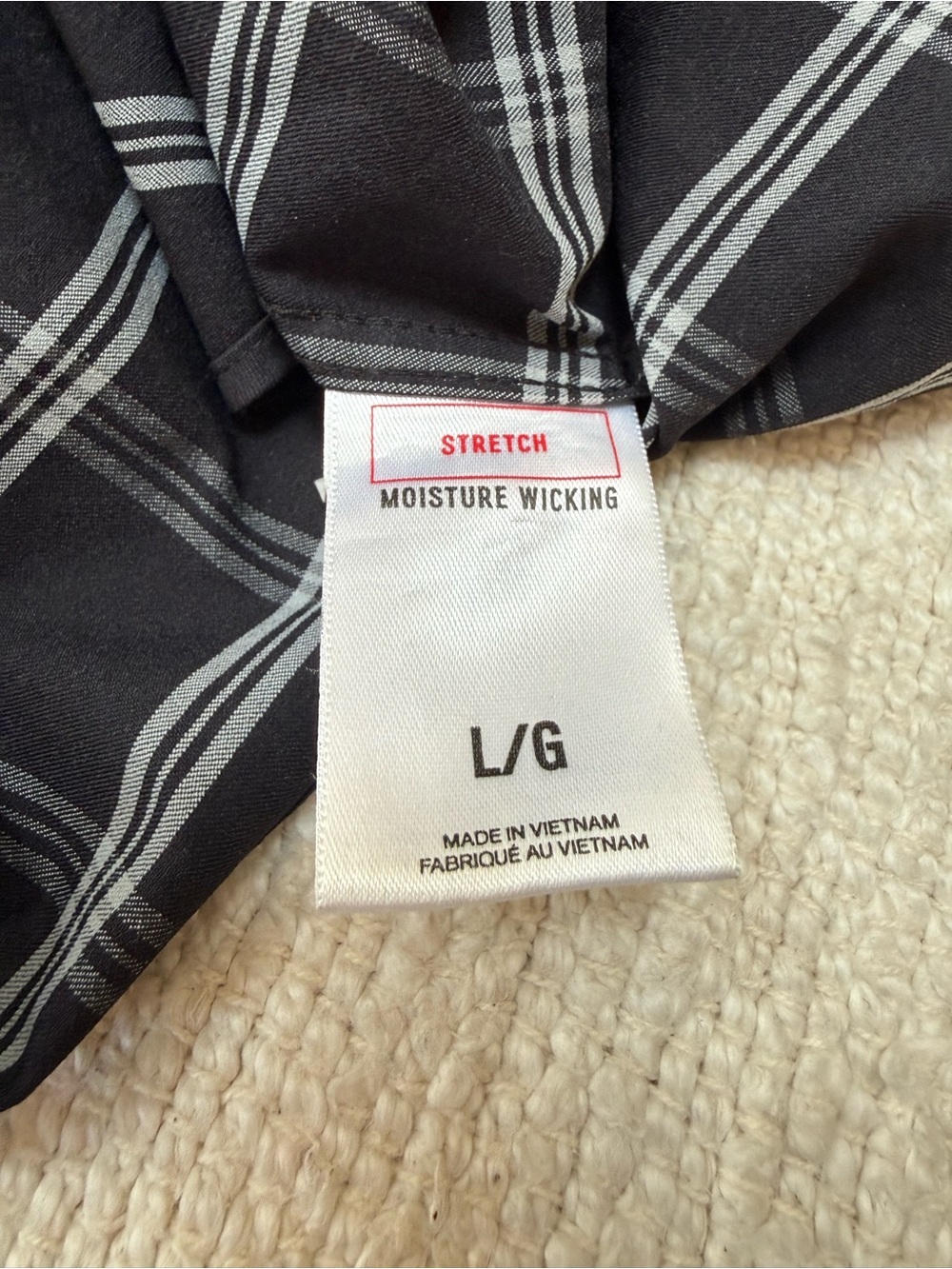 Express Performance Checkered Dress Shirt Slim Moisture Wicking Large - Picture 9 of 10
